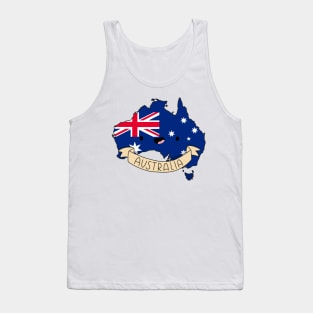 Kawaii Australia Flag Map Tank Top